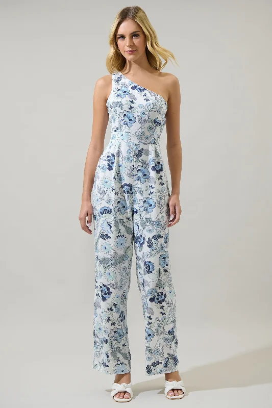 women's jumpsuits for affordable luxuryWrenley Garden Floral Blaine One Shoulder Ruched Jumpsuit