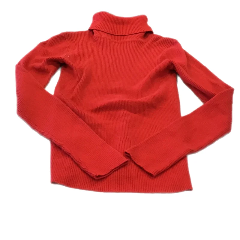 women's long sleeve tops with off-the-shoulder cutsTop Long Sleeve By Isaac Mizrahi In Red, Size: S