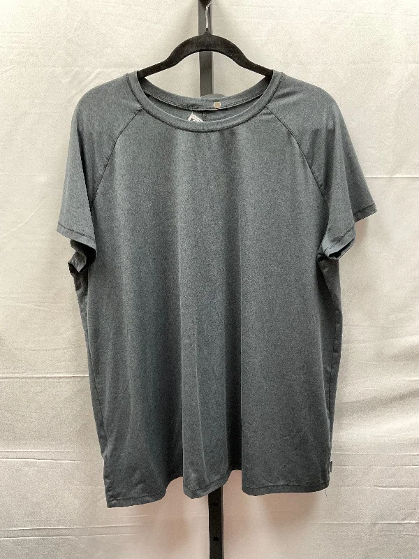 women's T-shirts with faded effectsGrey Top Short Sleeve Basic Eddie Bauer, Size Xl