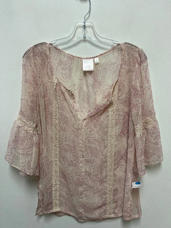 women's long sleeve tops with thermal liningTop Long Sleeve By Lc Lauren Conrad In Pink, Size: M