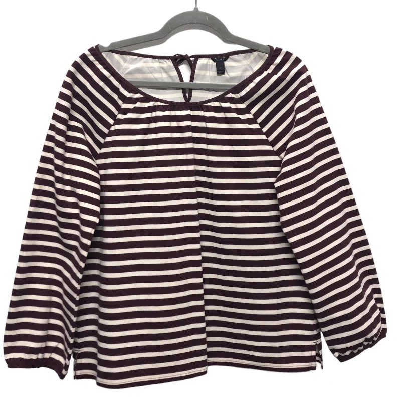 women's long sleeve tops made of synthetic fiberTop Long Sleeve By J. Crew In Striped Pattern, Size: M