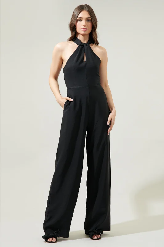 women's jumpsuits made of chiffonKorine Kaylee Sleeveless Halter Jumpsuit