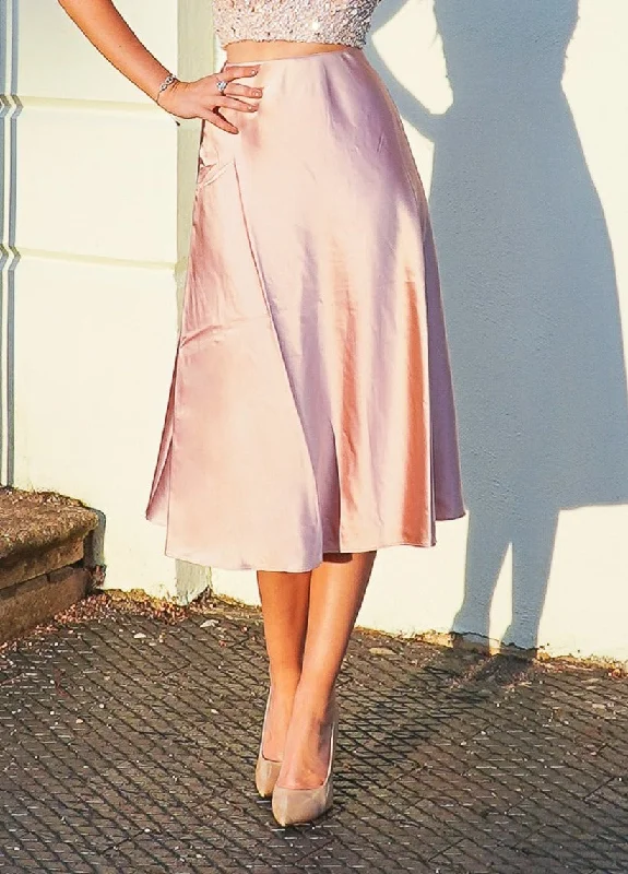 women's lightweight evening skirtsSophie Pink Satin Skirt