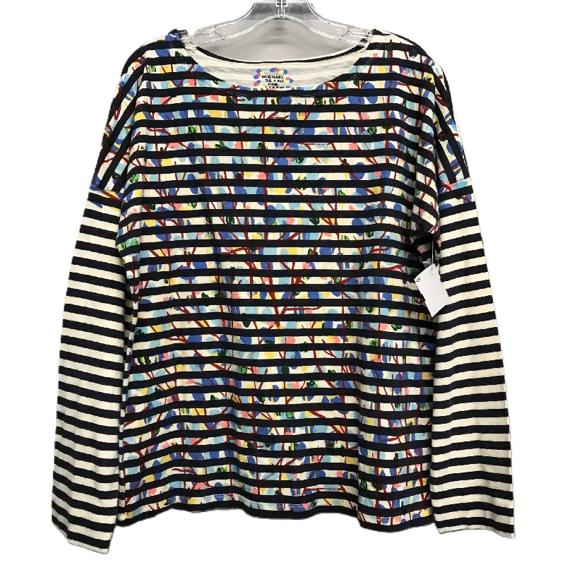 women's long sleeve tops with curvy cutsTop Long Sleeve Basic By J. Crew In Multi-colored, Size: 0