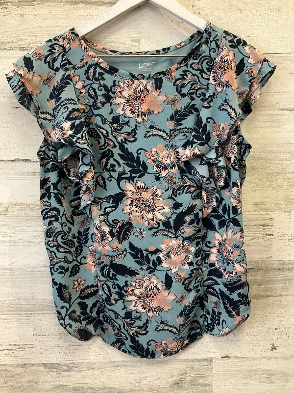 floral women's T-shirtsFloral Print Top Short Sleeve Loft, Size S