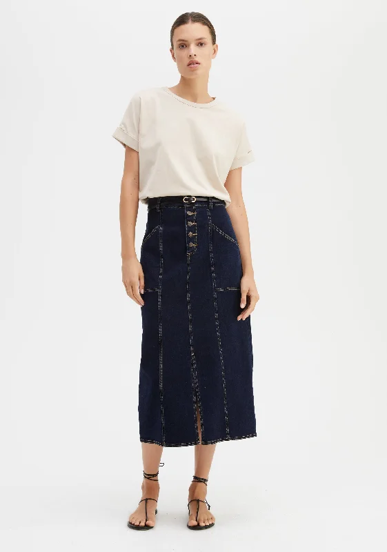 women's silk skirtsAlfie Denim Skirt_Indigo