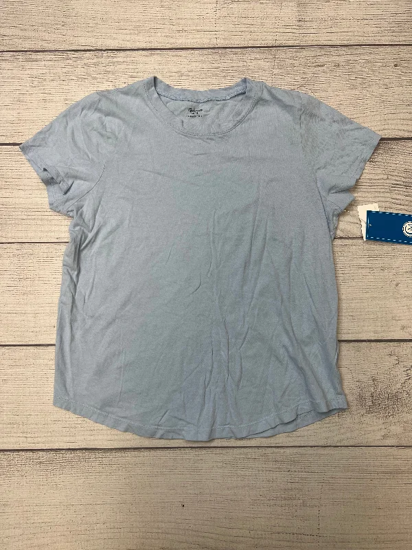 women's T-shirts made of linenBlue Top Short Sleeve Madewell, Size M