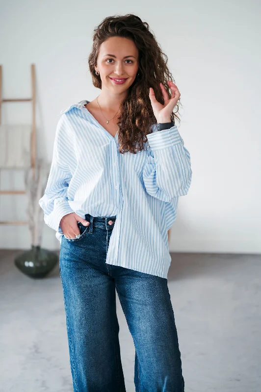 women's tops for those who want to stay cool and chic during warmer weatherNash Striped Button Down Top