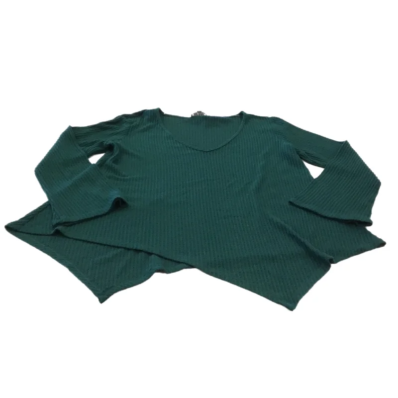 women's long sleeve tops with loose fitsTop Long Sleeve By Chenault In Green, Size: S