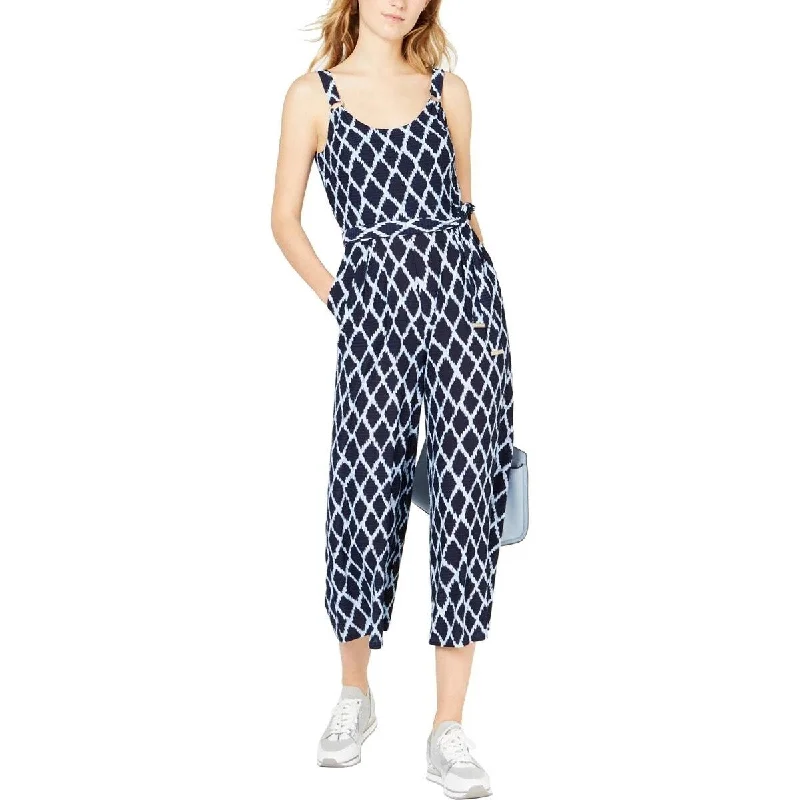 women's jumpsuits for machine-washable fabricsMichael Kors Women's Knit Printed Jumpsuit Blue Size Extra Small - X-Small