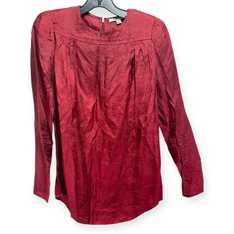 chic women's long sleeve topsTop Long Sleeve Designer By Carven In Red, Size: 6 (EU 38)