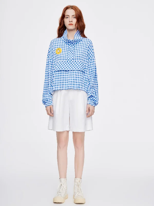 women's coats with liningGingham 'Duckie' Cropped Jacket