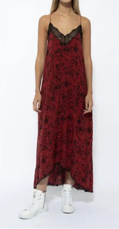 women's versatile dressesRisty Soft Wild Voltaire Maxi Dress In Crimson