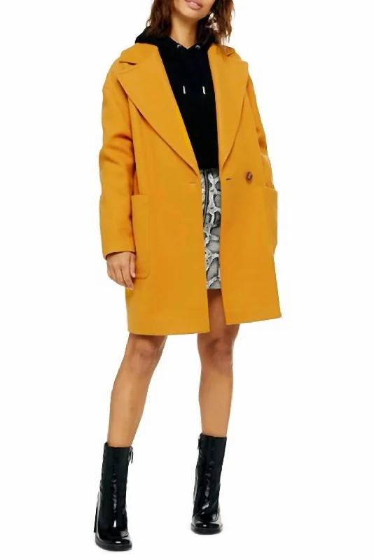 women's coats for those who love to mix and matchCarly Oversized Slouchy Coat In Mustard