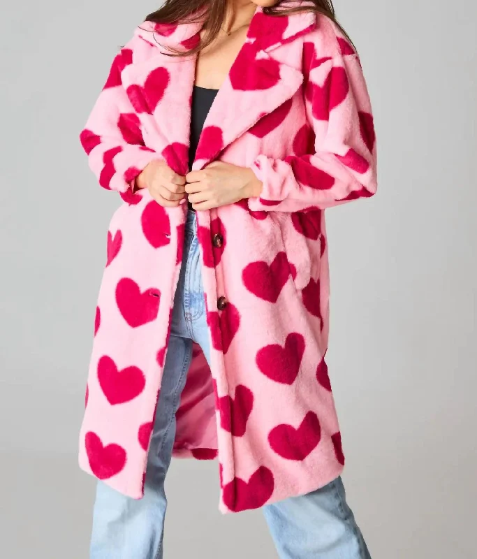 lightweight women's coatsBlinded By Love Fur Coat In Pink