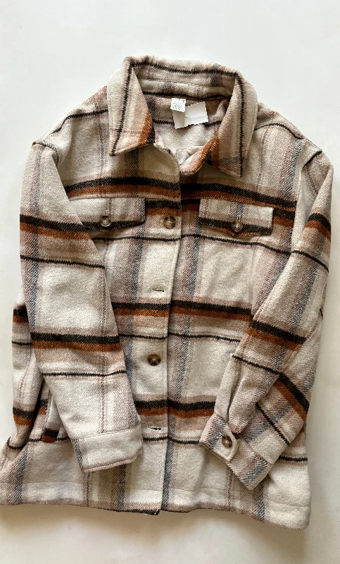 women's coats with oversized fitsJacket Fleece By Wonderly In Plaid Pattern, Size: L