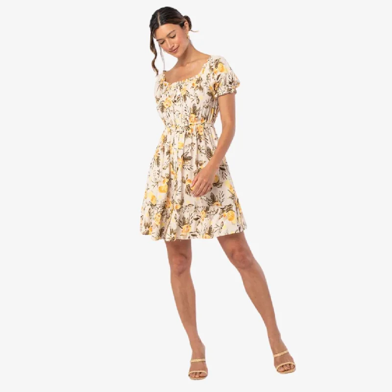 women's luxury dressesVineyard Mini Dress (Natural + Yellow)