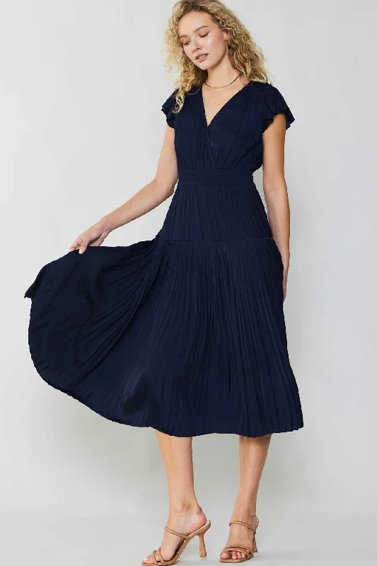 women's bow dressesSophia Flutter Sleeve Midi Dress