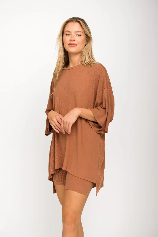 All Weekend Long Set - Short Sleeves - in Camel