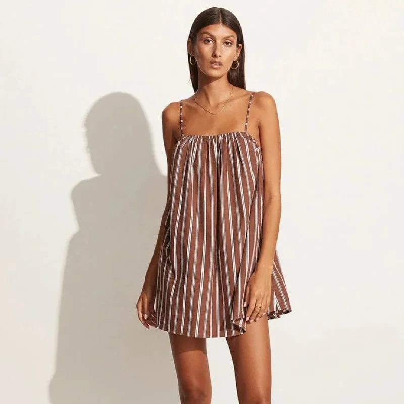 women's cold-shoulder dressesTamara Mini Dress (Maya Stripe Print Cinnamon)