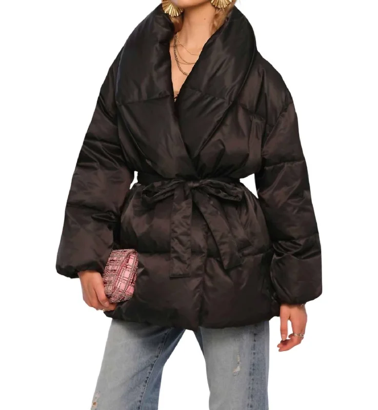 women's coats in bold colorsKriza Puffer Jacket In Black