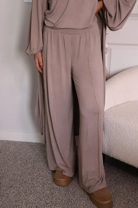 Buttery Soft Taupe Wide Leg Pants - FINAL SALE