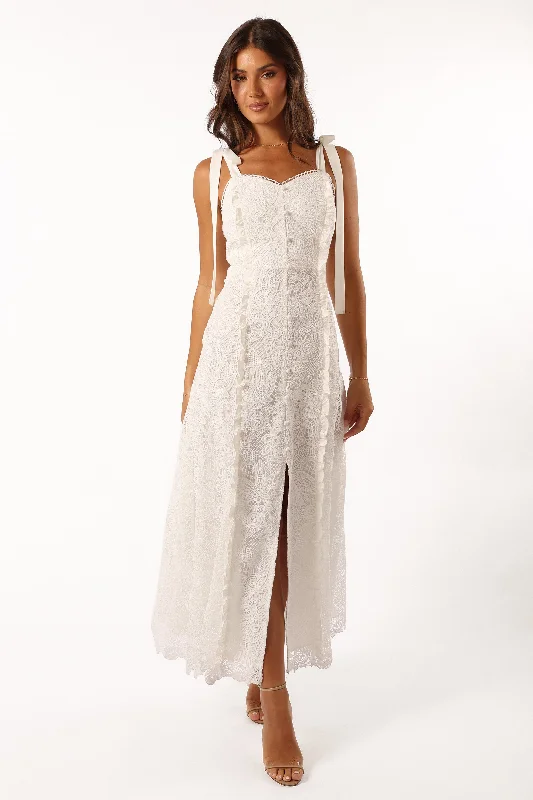 women's midi dressesJagger Midi Lace Dress - White