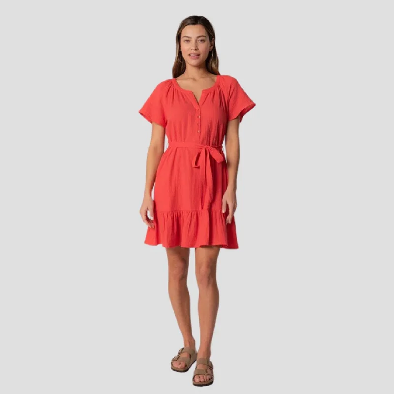 women's flutter-sleeved dressesSudie Mini Dress (Flame)