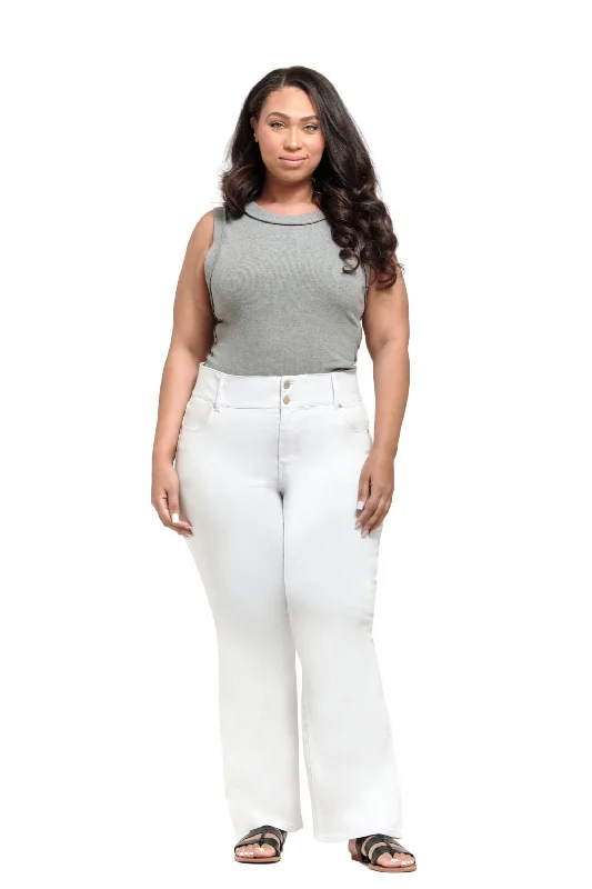 women's denim jeans for summerPlus Fit & Lift Shapewear Flare in White