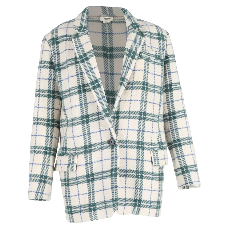 women's coats for those who prefer classic over trendyIsabel Marant Étoile Checked Blazer in Multicolor Wool