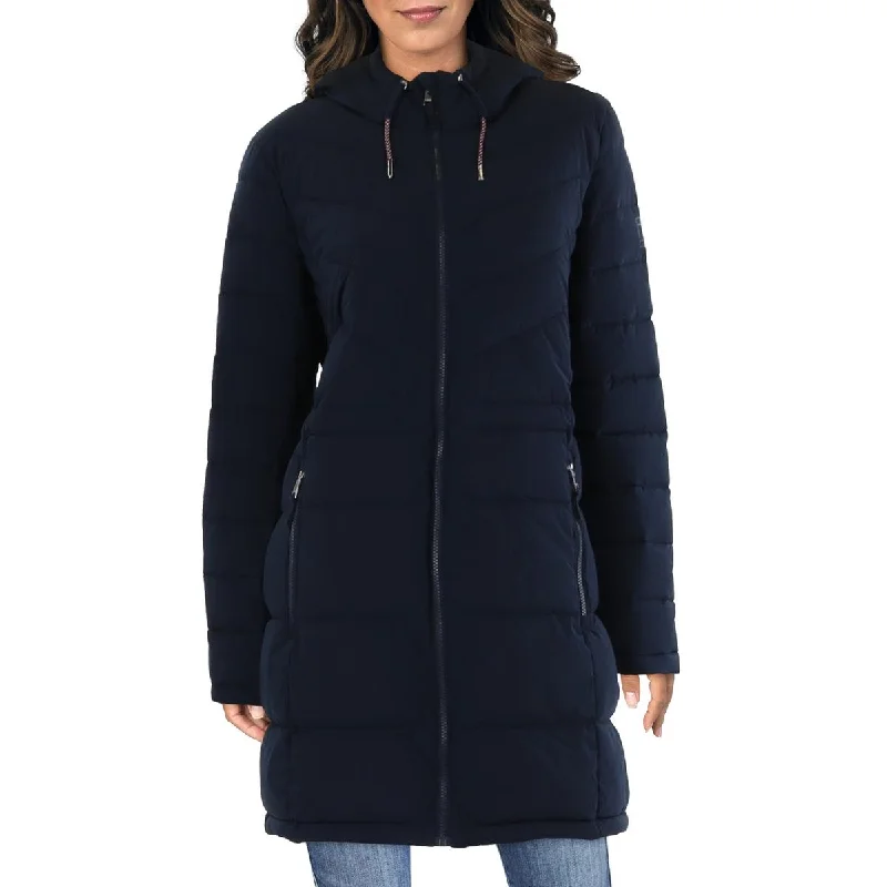 women's coats with asymmetrical hemsWomens Quilted Midi Puffer Jacket