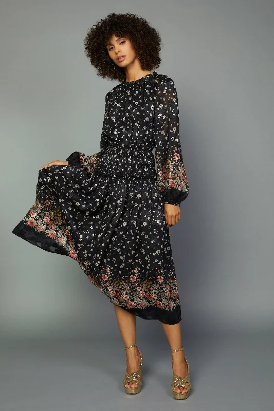 women's cocktail dressesFloral Smocked Midi Dress