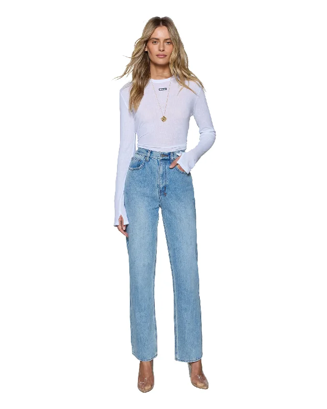 women's denim jeans with floral embroideryICON JEAN BABES BLUE