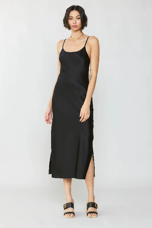 women's velvet dressesSilk Bias Midi Dress