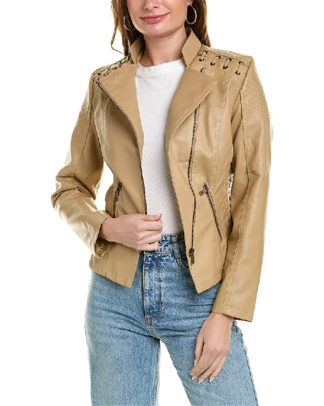 women's coats for cocktail partiesRENE LION Moto Jacket