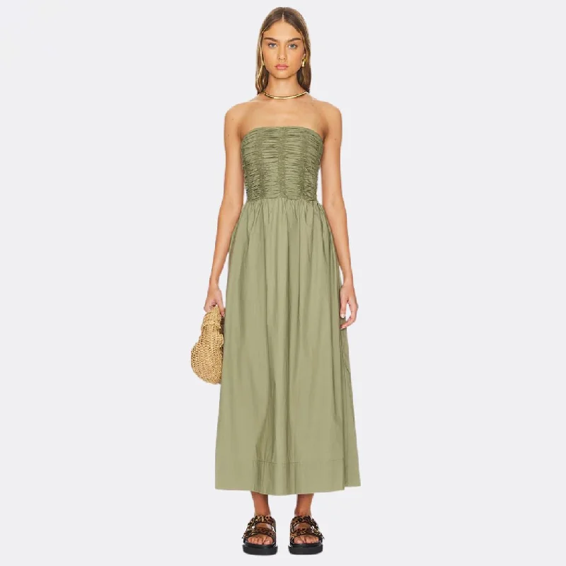 women's body-skimming dressesDominquez Midi Dress (Khaki)