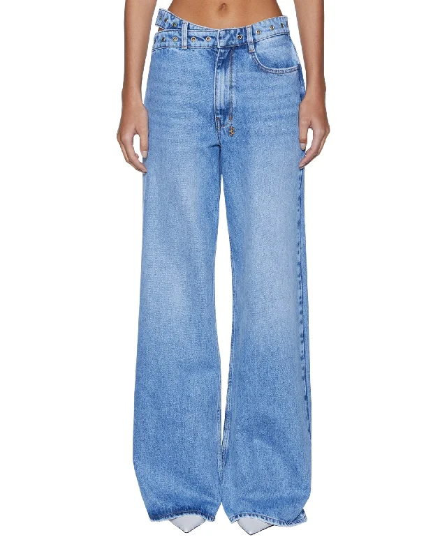 women's denim jeans with buttonsSTRIDER DETTACHED BELTED CHROMA