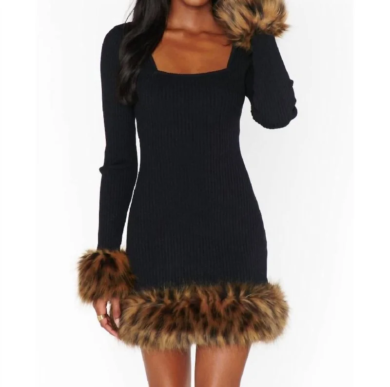 women's glam dressesFrancine Mini Dress In Black Knit