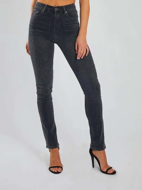 women's denim jeans with adjustable waistbandsCami Slim Leg Grey