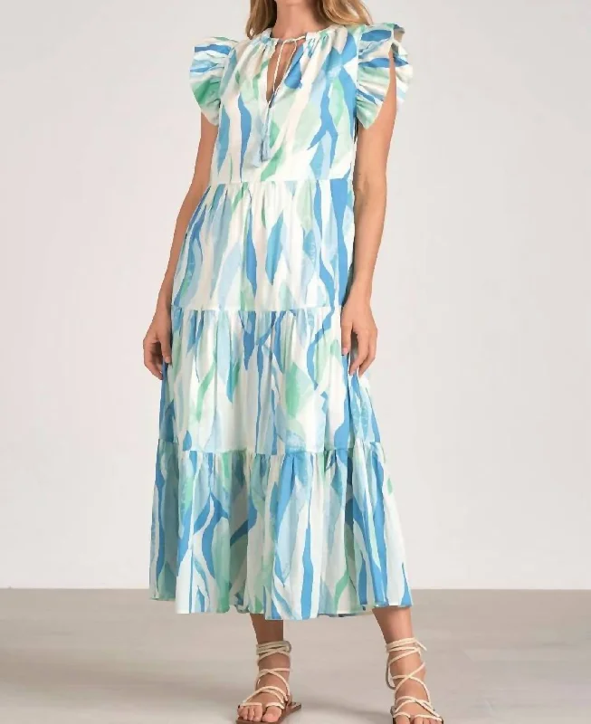 women's shift dressesCora Maxi Dress In Azure Amalfi