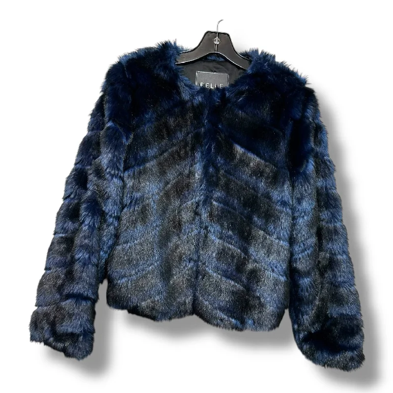 eco-friendly women's coatsJacket Faux Fur & Sherpa By Clothes Mentor In Blue, Size: S