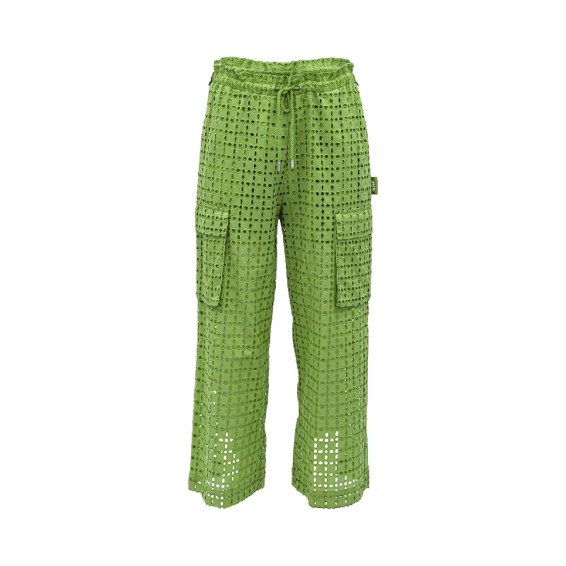 women's high-slung pantsIce Play Women's Green Wide Leg Pant