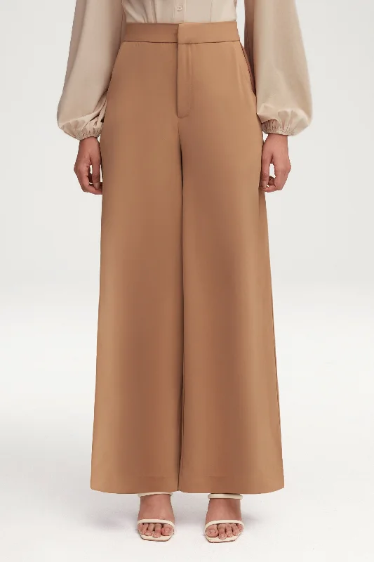 women's ankle-length pantsEssential Ultra Wide Leg Pants - Caffe