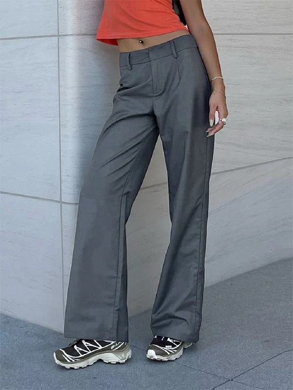 women's tactical pantsBerryBetty - Silver Lining Loose Trousers