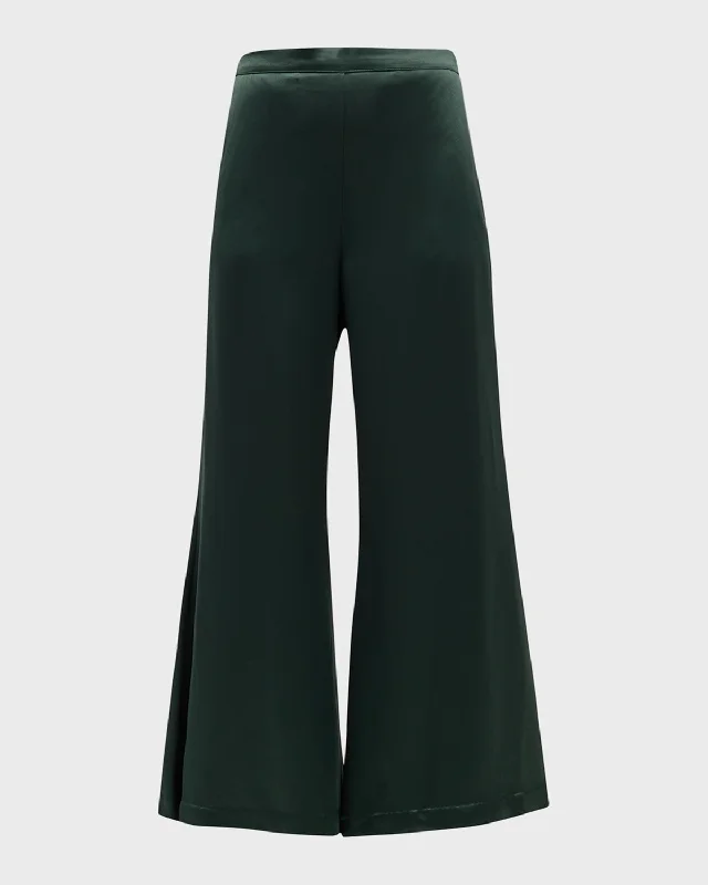 women's relaxed-fit pantsLucee High-Rise Wide-Leg Satin Pants