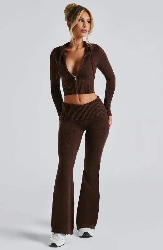 women's wedding pantsPortia Knit Pants - Chocolate