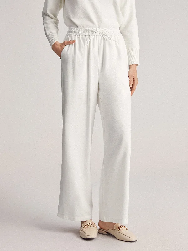 women's relaxed-fit pantsBerryBetty - Simple Bell Drawstring Wide Leg Pants