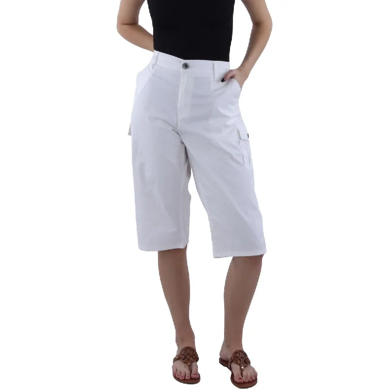 women's zipper pantsWomens Mid-Rise Cargo Capri Pants