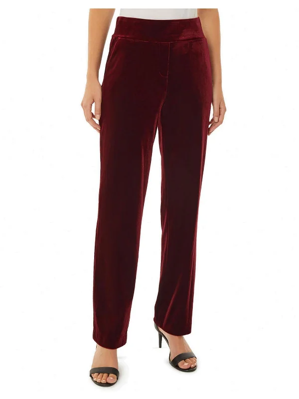 women's cool pantsWomens Velour Pull on Straight Leg Pants