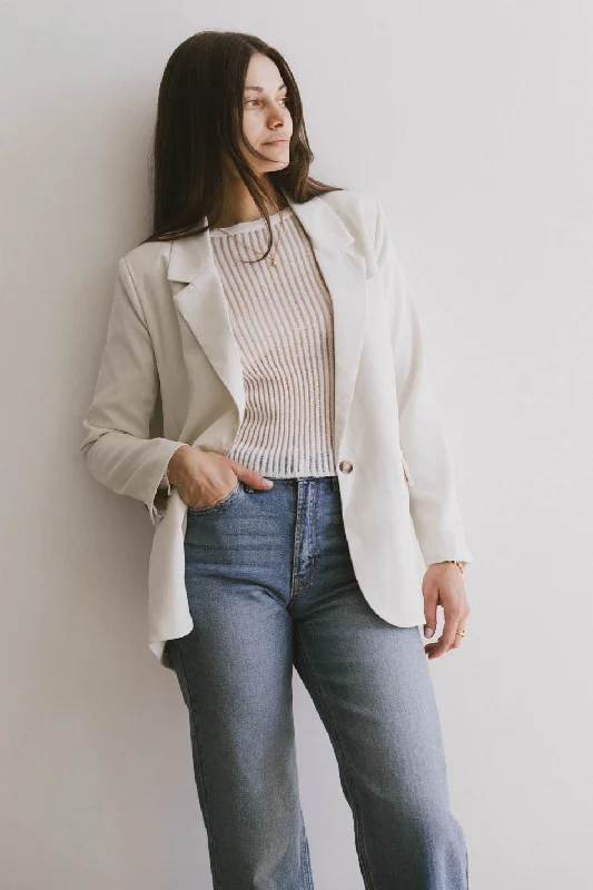 women's cinched-waist dressesCrystal Blazer in Cream